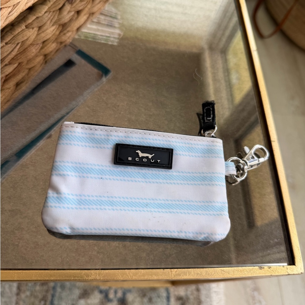 Scout Blue and White Striped Card Holder Wallet